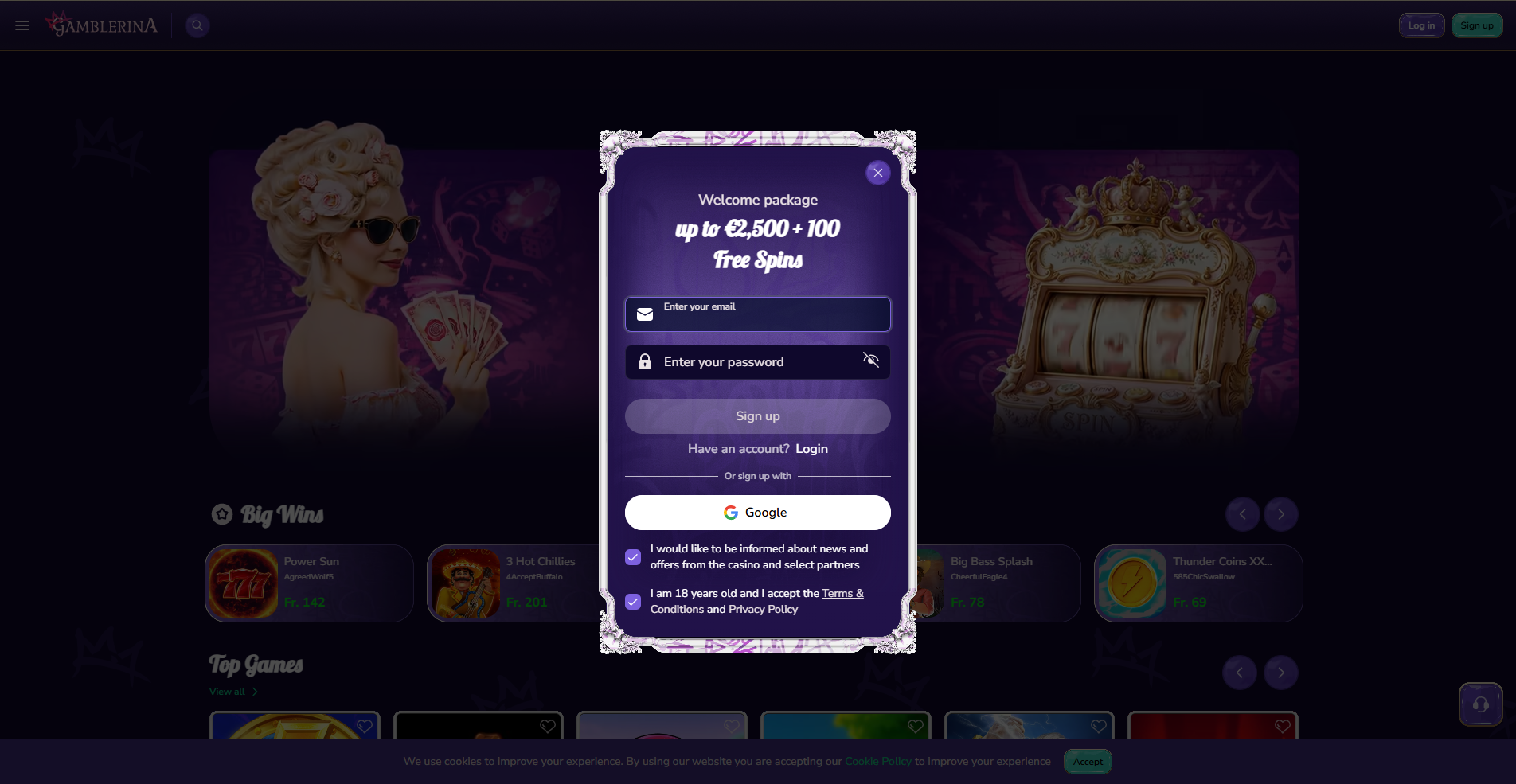 Gamblerina Register